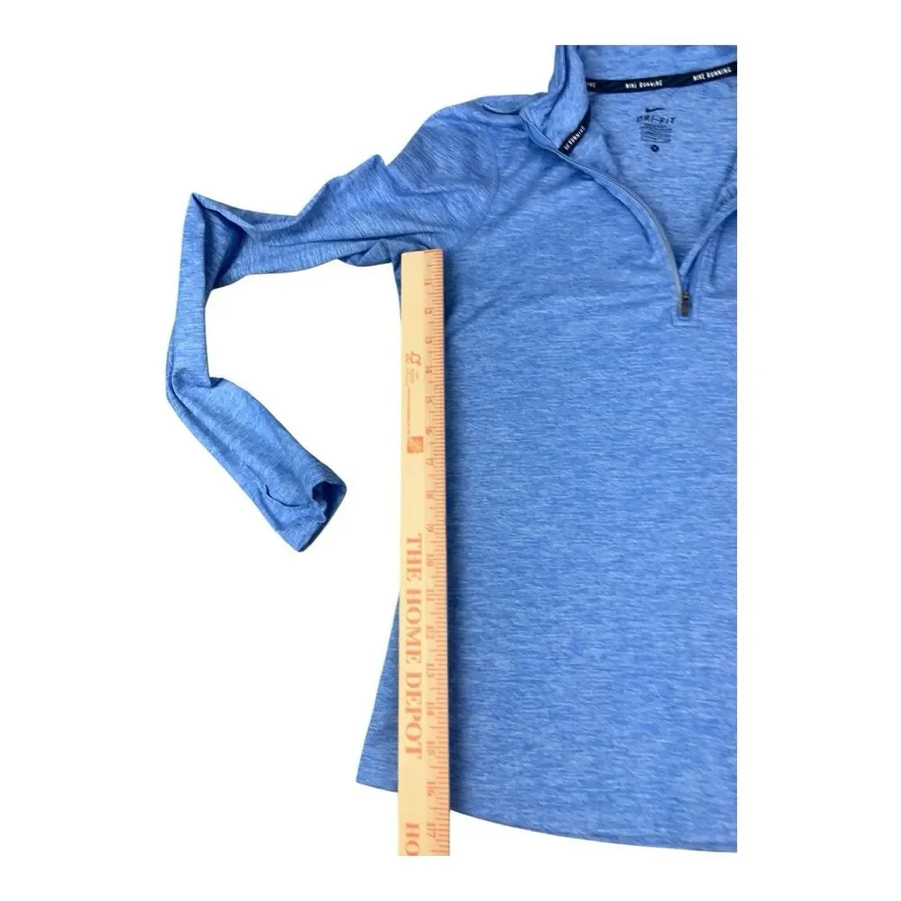 Nike Running Dri Fit Women’s 1/4 Zip Pullover Top, Long Sleeve, Blue, Size Small